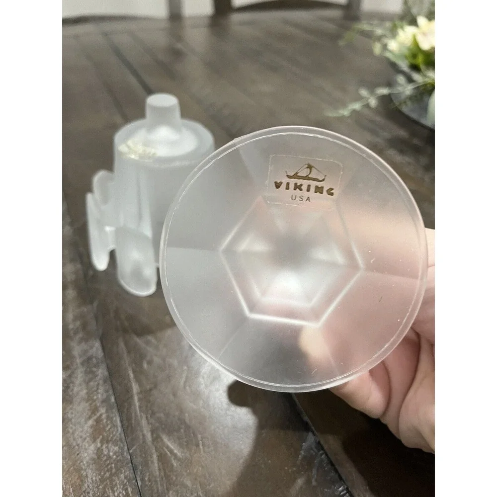 Viking Finnish Crown Satin Crystal Glass‎ Peg Votive Candle Stick Label